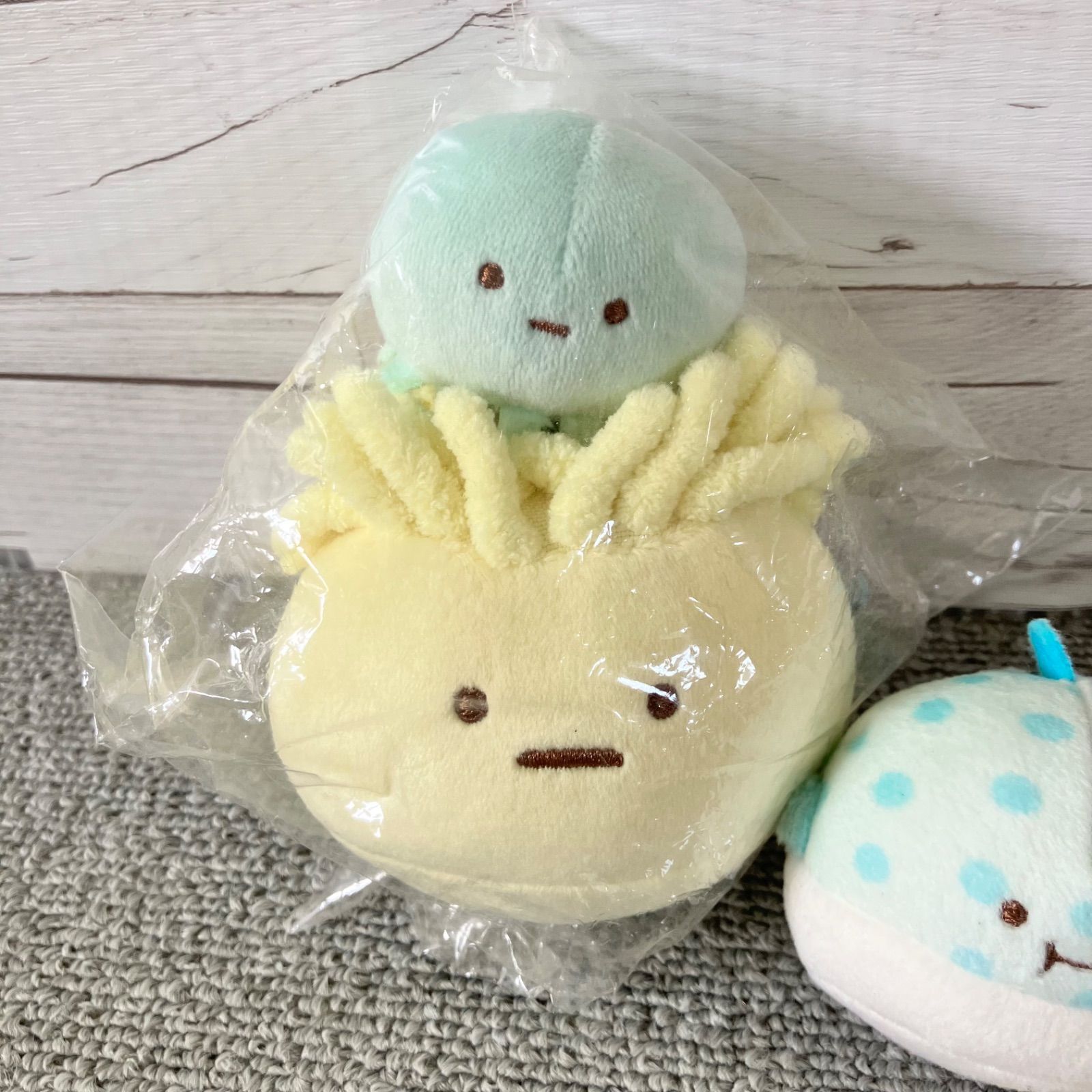 すみっコぐらし　いそぎんちゃくとくらげ　はりせんぼん　てのりぬいぐるみセット 新品タグ付き すみっコぐらしショップ限定 いそぎんちゃくとくらげ