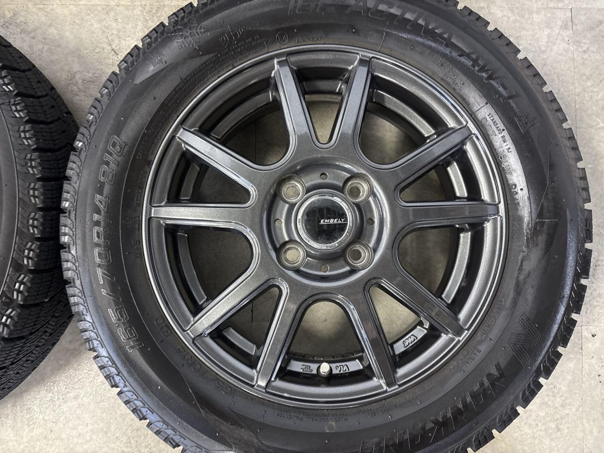 美品】エンベリー S10 14in 4.5J +45 PCD100 ハンコック アイス 