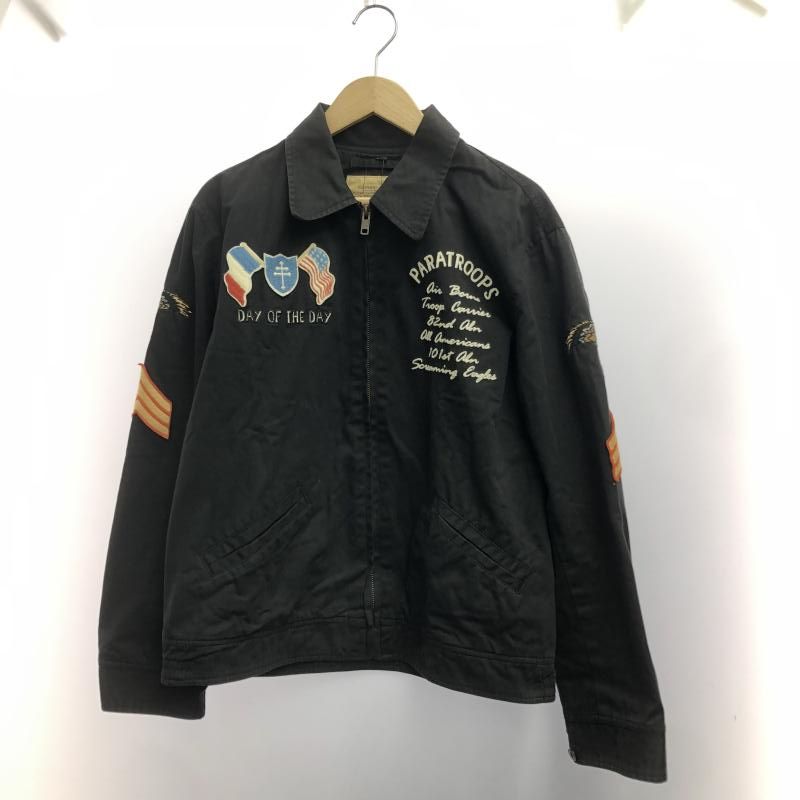 【中古】AVIREX スイングトップ L ブラック 鷹 △ボタン取れ有[66]