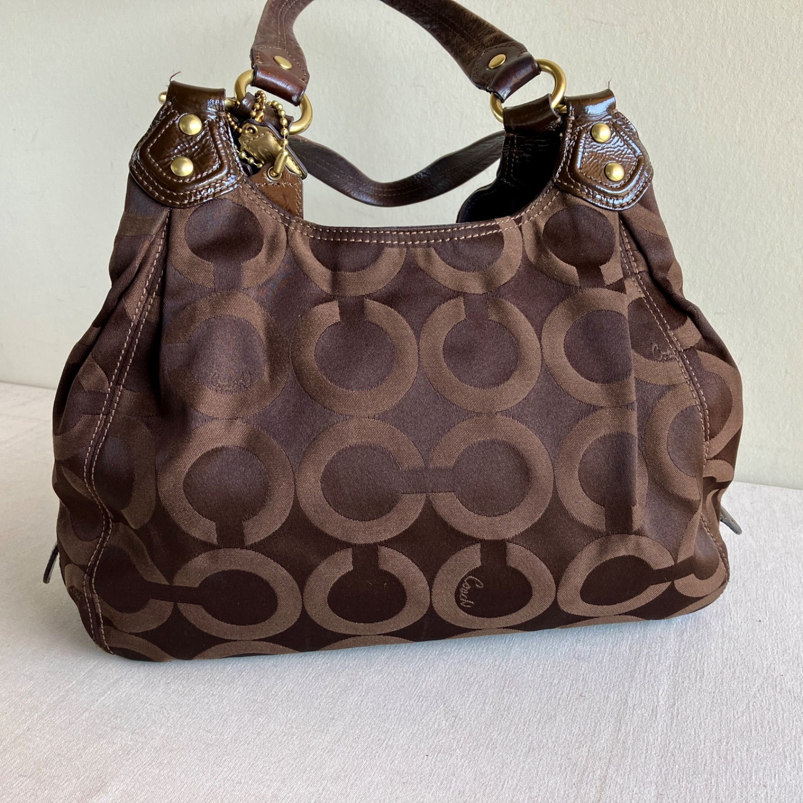 Vintage Coach Madison Maggie Op Art Signature Hobo Shoulder Bag 