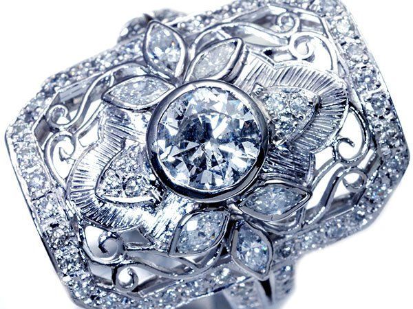 【ジュエリー極】超極上の輝き放つ！１粒超大粒天然ダイヤモンド1.100ct＆脇ダイヤ1.02ct 超高級Pt900リング h8792vir【送料無料】