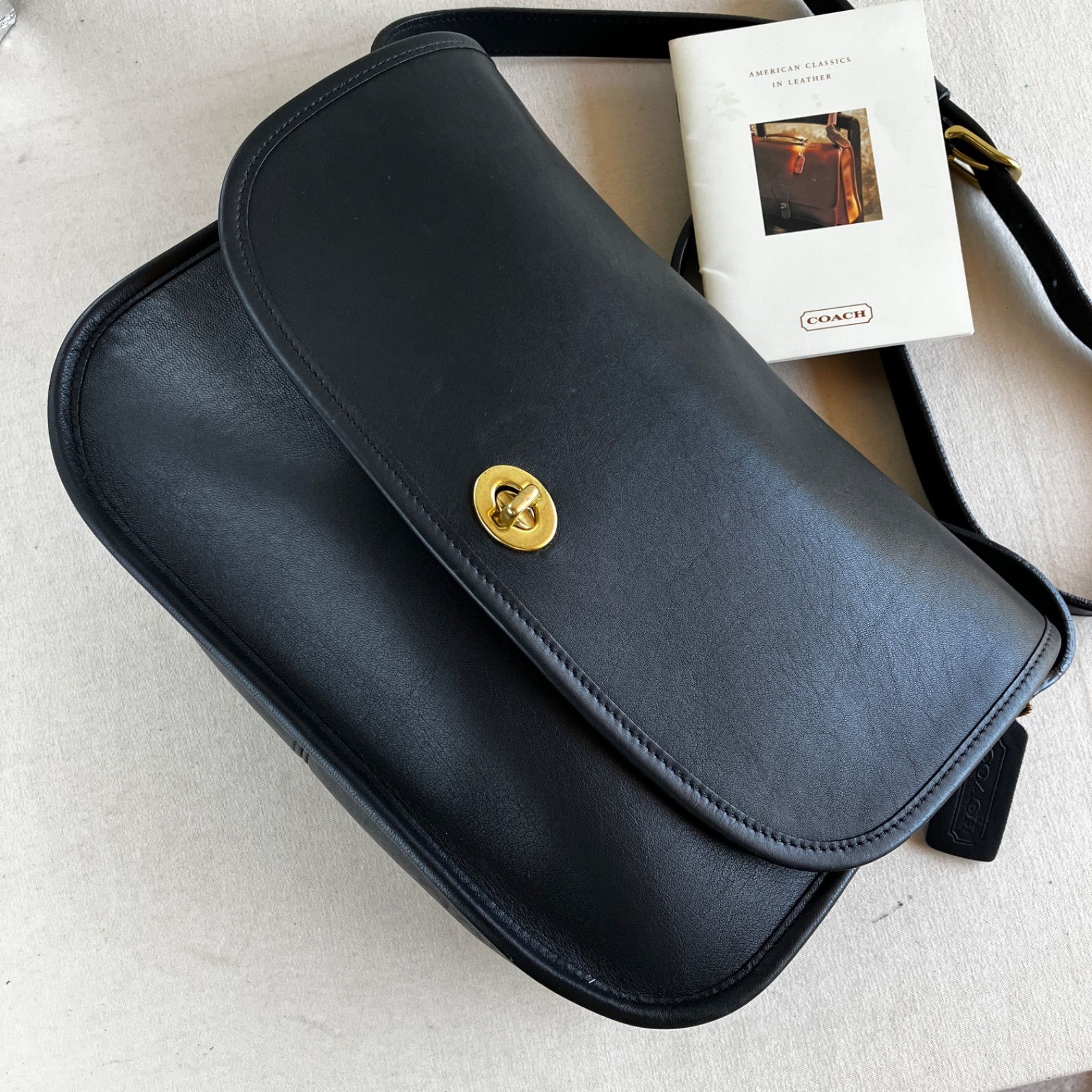 Vintage Coach City Bag 9790 Black Leather Shoulder Bag - メルカリ