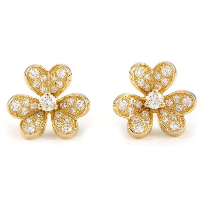 ヴァンクリーフ＆アーペル Van Cleef & Arpels ピアス フリヴォル ミニ VCARP24200 50ポイント ダイヤモンド 計0.42ct K18YG 【中古】