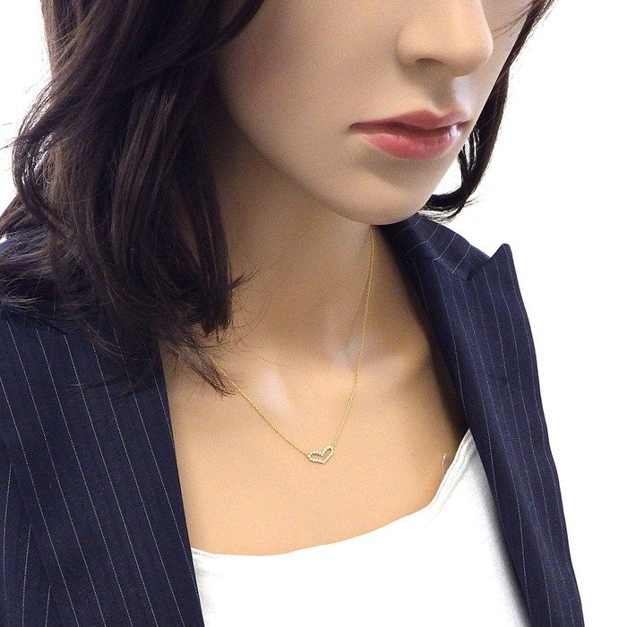 アーカー AHKAH ネックレス ビリーブハート ダイヤモンド K18YG 【中古