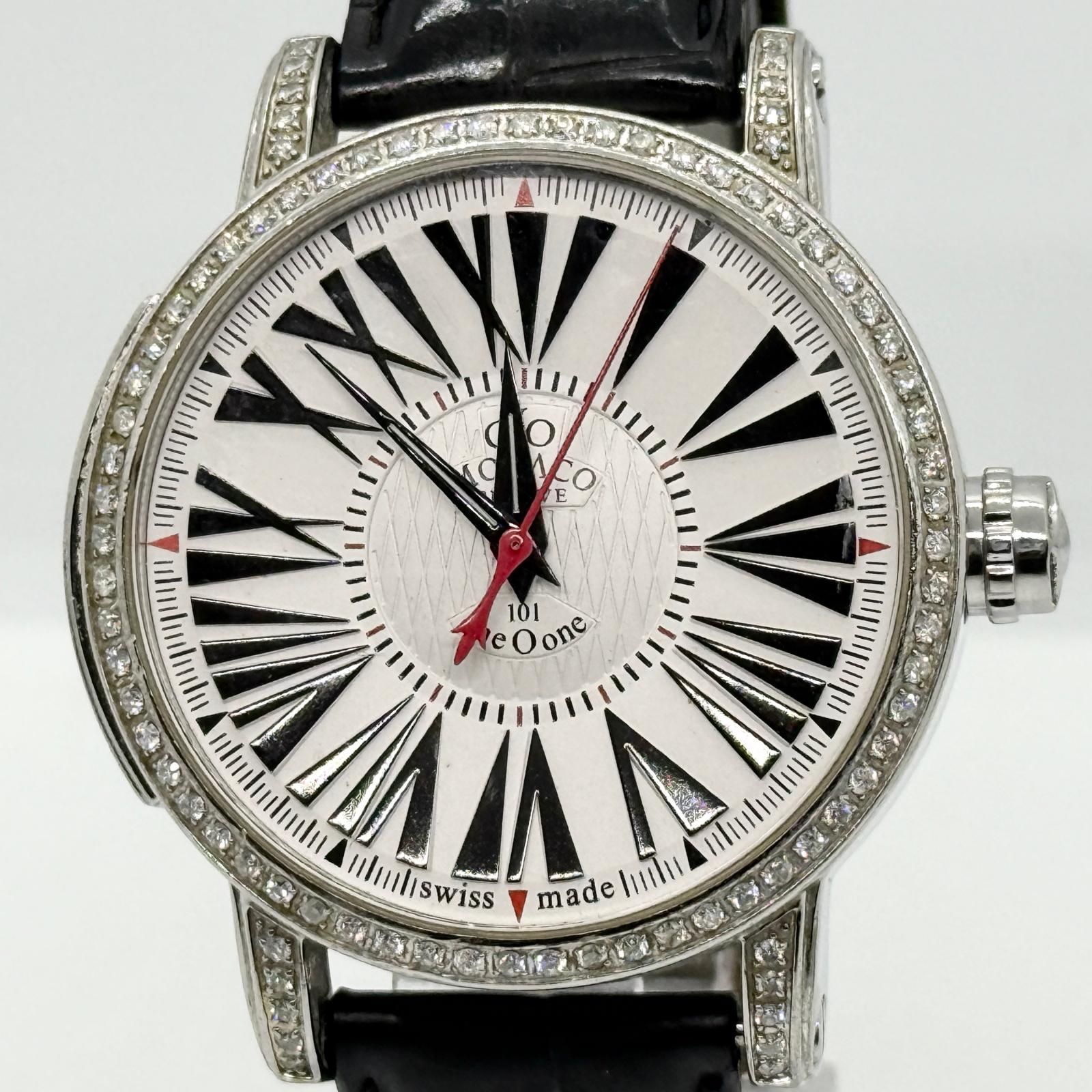 Gio Monaco ジオモナコ ワンオーワン 101TH ホワイト AT メンズ 腕時計 稼働品