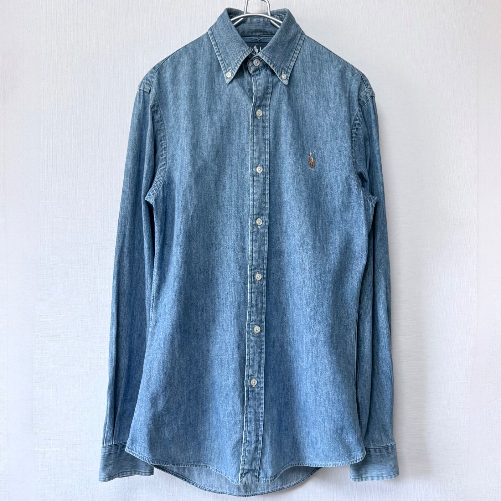 Ralph Lauren 00s デニム ボタンダウンシャツ インディゴブルー CUSTOM FIT サイズXS / ラルフローレン 00年代