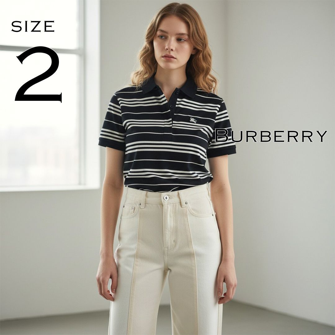 BURBERRY LONDON バーバリーロンドン ポロシャツ 半袖 ホワイト 【美品 