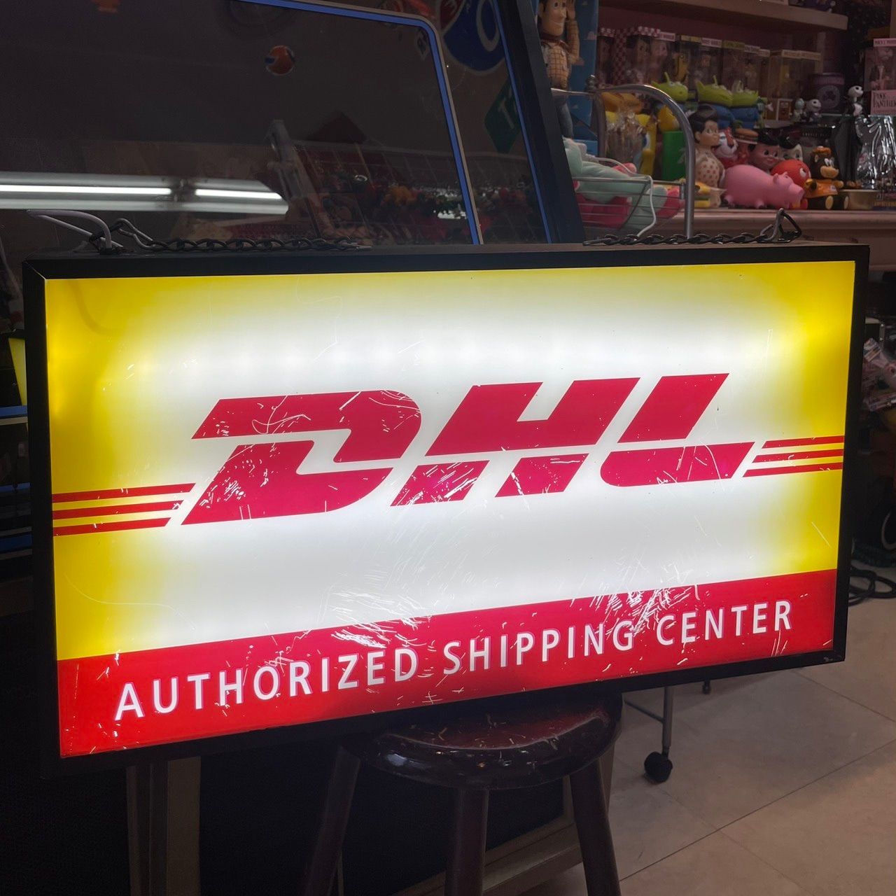 DHL ライトボックス 電飾看板 広告看板 ガレージ アメリカン雑貨 間接照明 世田谷ベース