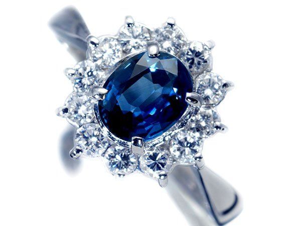【ジュエリー極】深いサファイアブルー！大粒天然ブルーサファイア1.06ct＆ダイヤモンド0.49ct 高級Pt900リング h8796ml【送料無料】