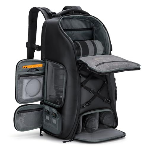 K&F Concept カメラバック カメラリュック リュックサック バックパック 大容量 2気室 おしゃれ nikon canon Sigma Tamron sonyなどカメラ兼用 16インチPC/三脚付け可 軽量 一眼レフ 旅行/撮影/登 9bc1c0f7
