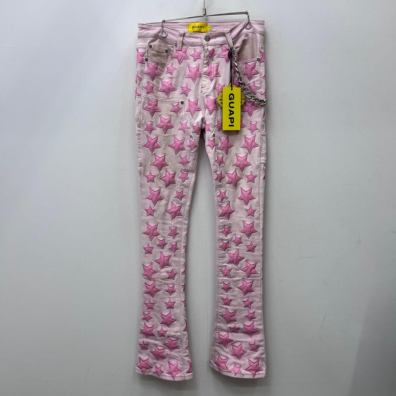 GUAPI ピンク 星柄デニム 32 加古川店】 中古 GVAPI/GUAPI | グアピ デニムパンツ star flare denim