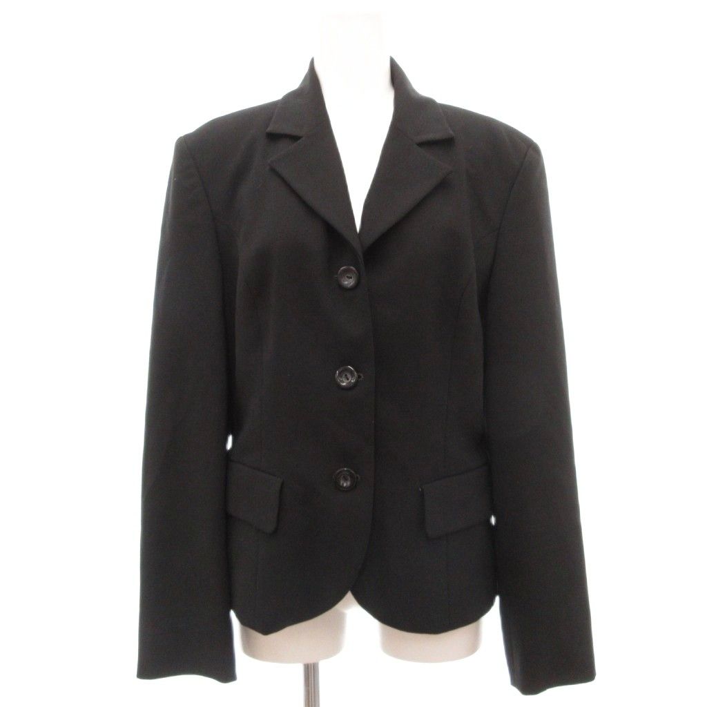 シスレー SISLEY テーラードジャケット シングルブレスト ウール 42 黒 