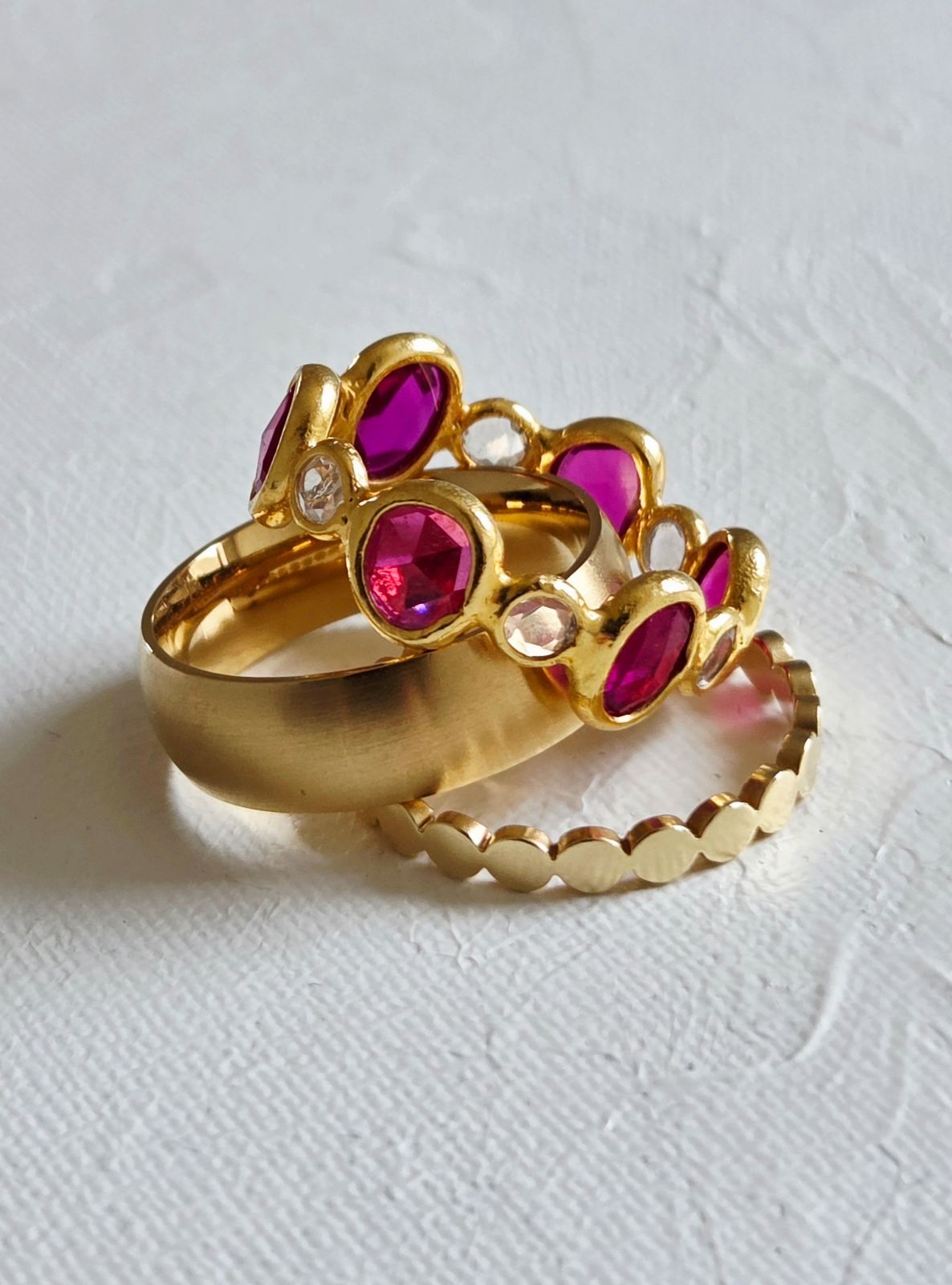 ルビーGold Plated エタニティリング #13