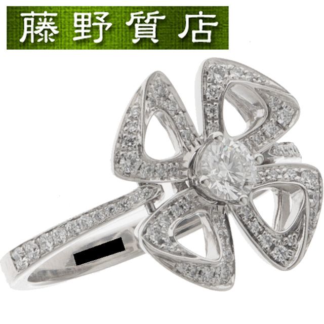 （新品仕上げ済）ブルガリ BVLGARI フィオレヴァー ダイヤ リング 354456 #55 約 15号 K18 WG ホワイト ゴールド ダイヤモンド 中古 指輪 ring ブルガリリング ブルガリ ダイヤモンドリング ブランド指輪 正規品 8903 269,100円