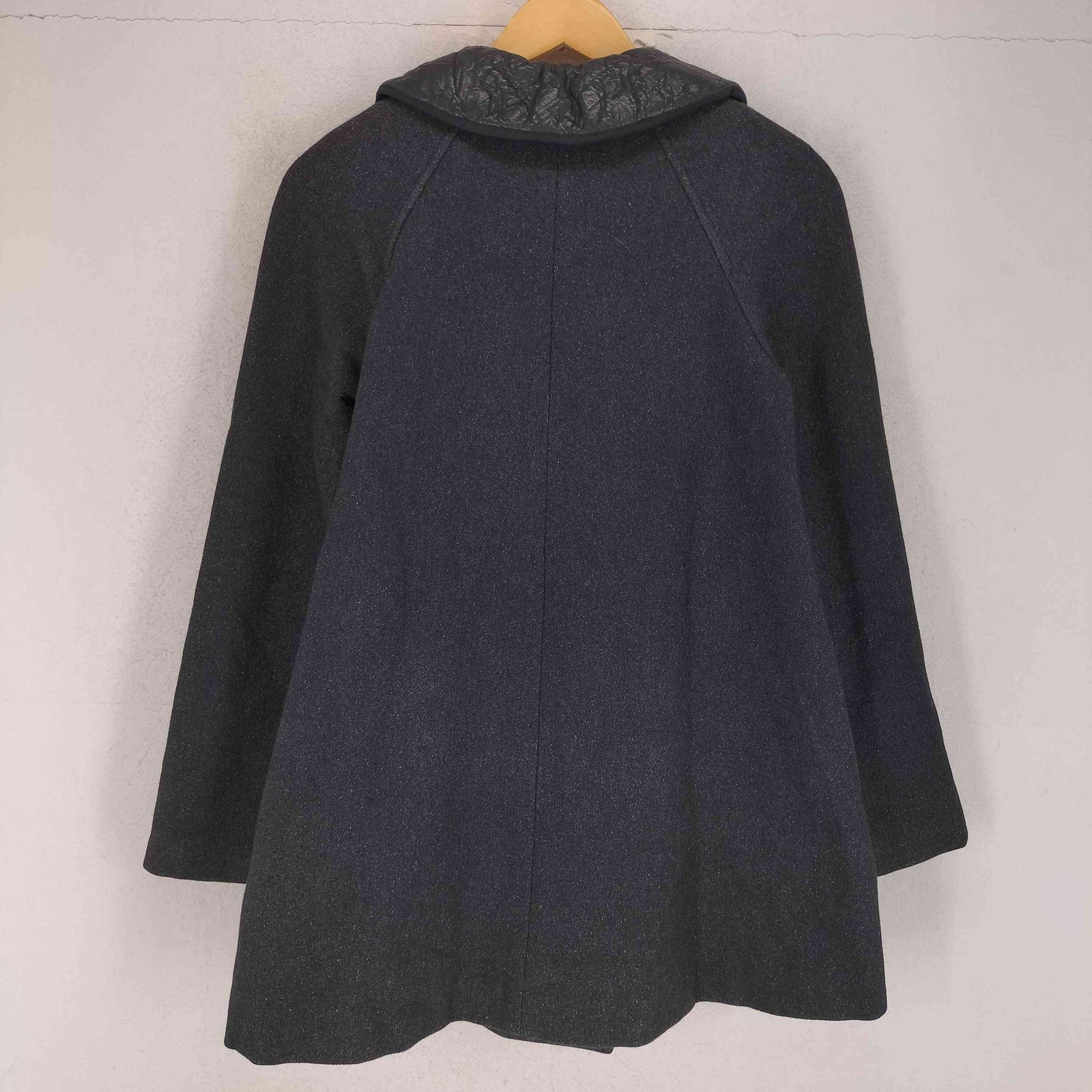 イザベルマラン ISABEL MARANT 襟レザー切替 丸襟 ハーフコート レディース 34