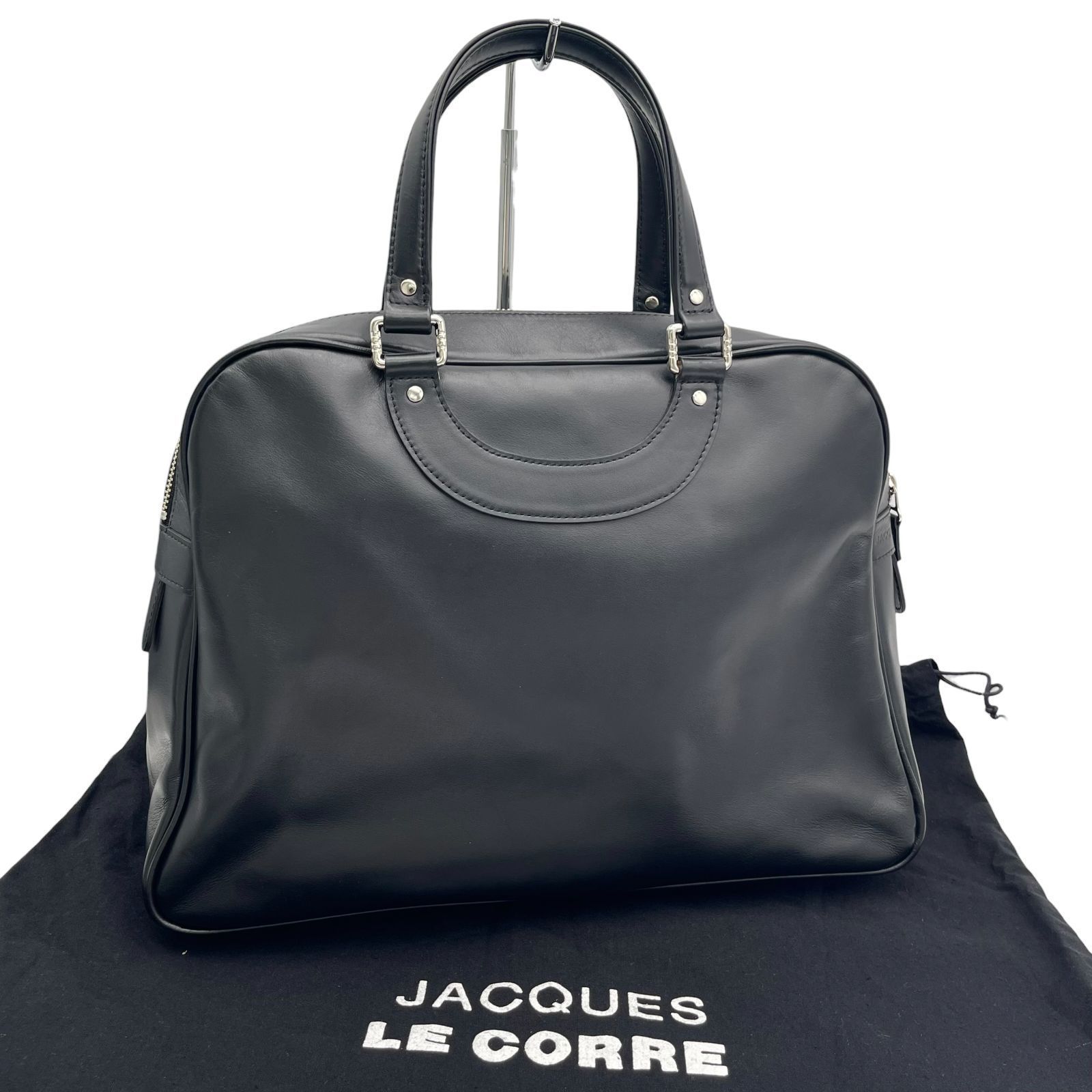 【美品】ジャックルコー リスボン ハンドバッグ シボ革 オールレザー ブラック 美品 Jacques Le Corre ジャックルコー リスボン トートバッグ