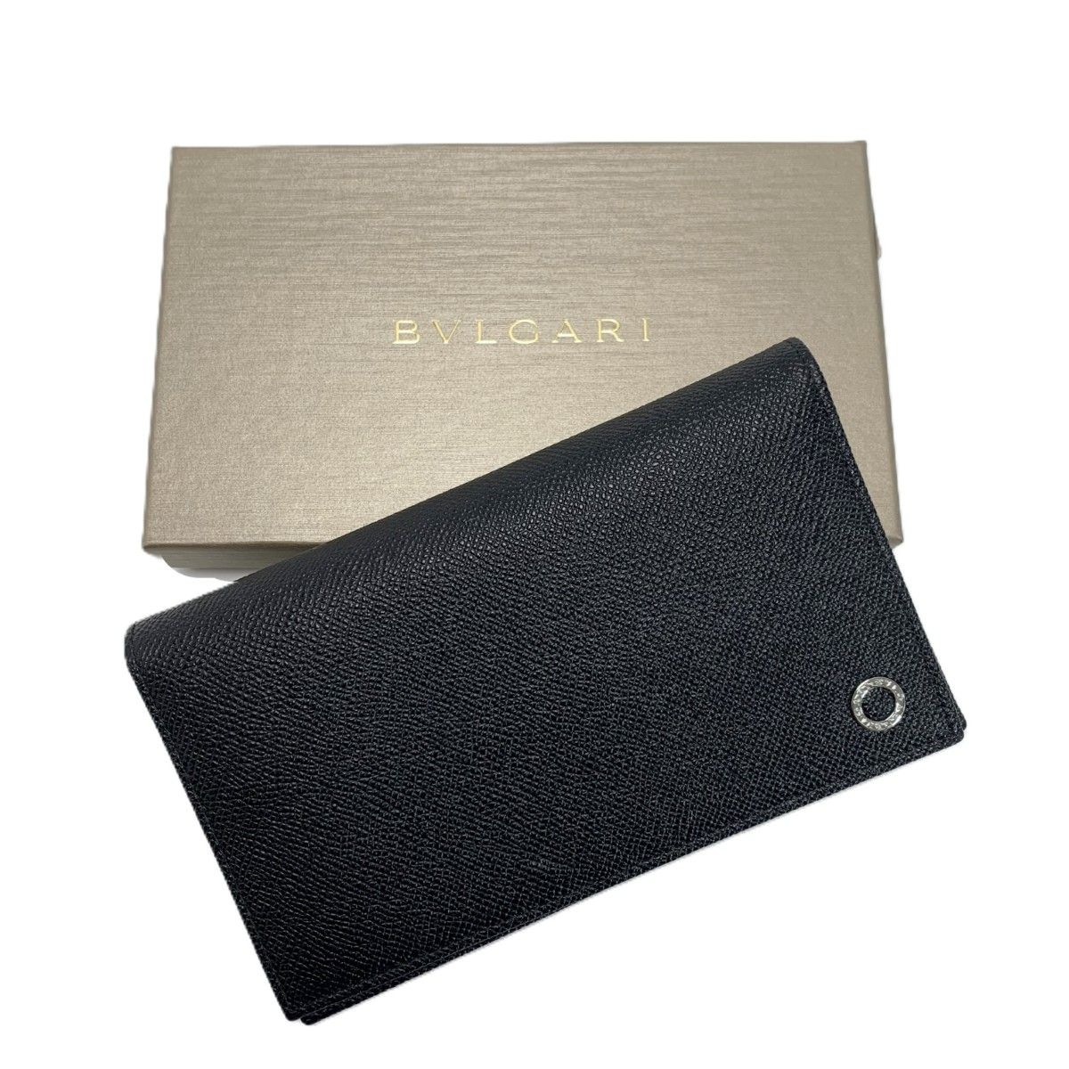 BVLGARI ブルガリ BB MAN ブルガリ・ブルガリ マン ロゴリング 30398 ブラック グレインレザー 2つ折り長財布 箱有 28,243円