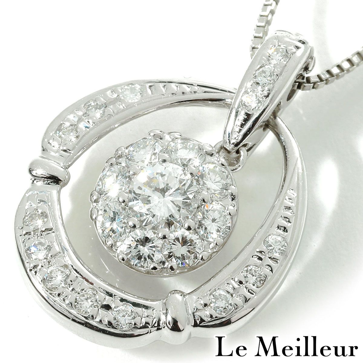 【新品仕上済】 ダイヤモンド 0.52ct プラチナ Pt900 ペンダントネックレス 40.0cm レディース 返品OK