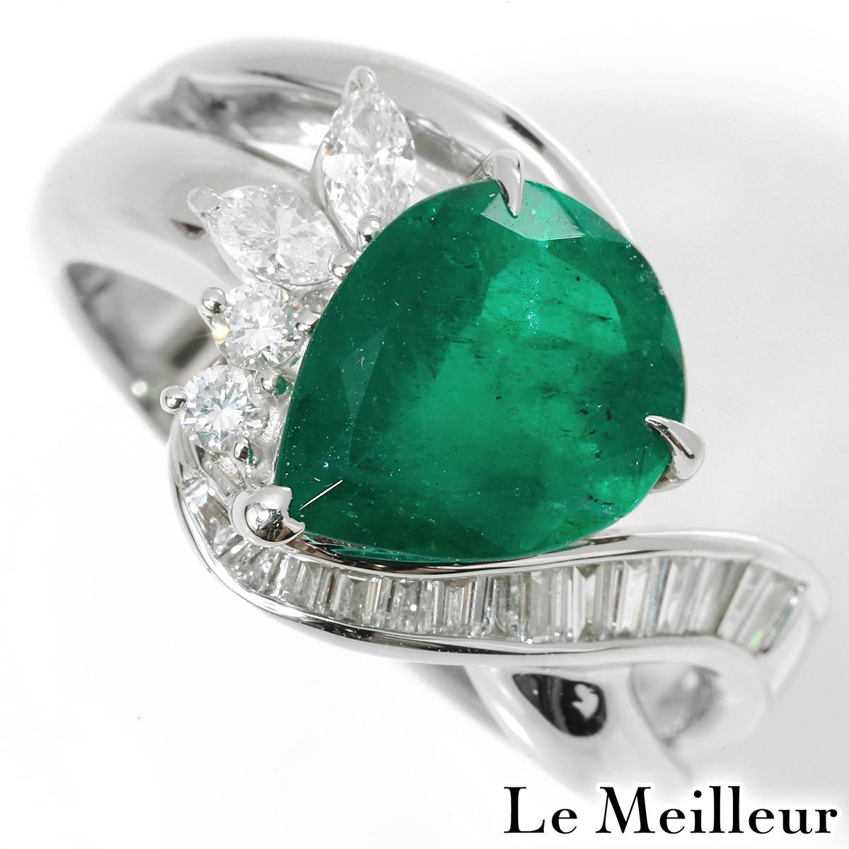 【新品仕上済】 エメラルド 2.35ct ダイヤモンド 0.458ct プラチナ Pt900 リング 13号 レディース 返品OK