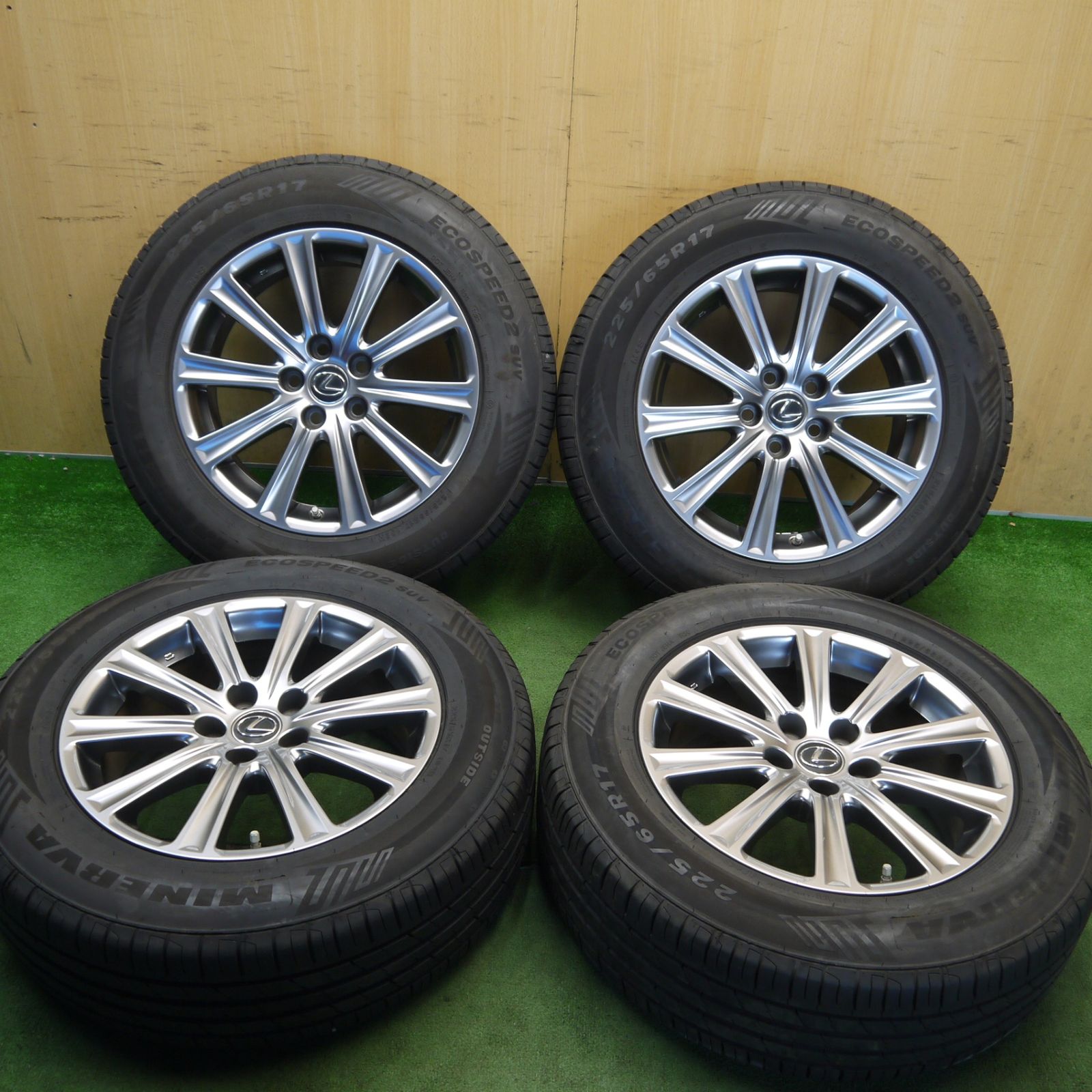 センサー付き！バリ溝！23年！キレイ！9.5分◎レクサス NX 純正 225/65R17 ミネルバ ECOSPEED2 SUV 17インチ PCD114.3/5H◎6070107Hノ