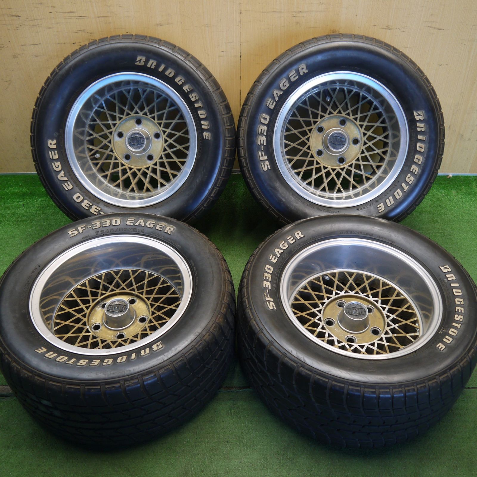 4本価格◎旧車 265/50R14 ブリヂストン SF-330 EAGER ホワイトレター 社外 アルミ ALDIC メッシュ 14インチ PCD120/5H◎6070304Hノ 29,120円