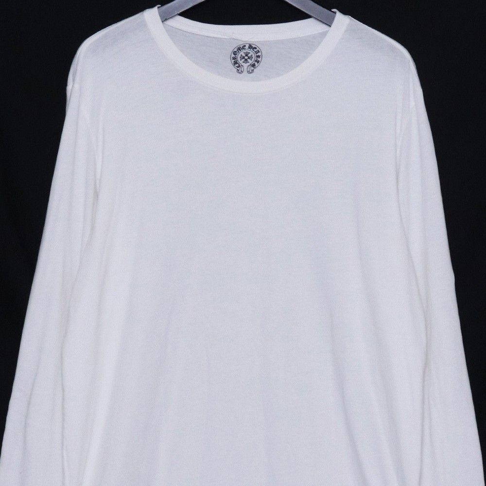 90年代製!CHROME HEARTS“クロス·ロングスリーブ·Tシャツ　白　L CHROME HEARTS オールド クロスプリントロングスリーブTシャツ Lサイズ