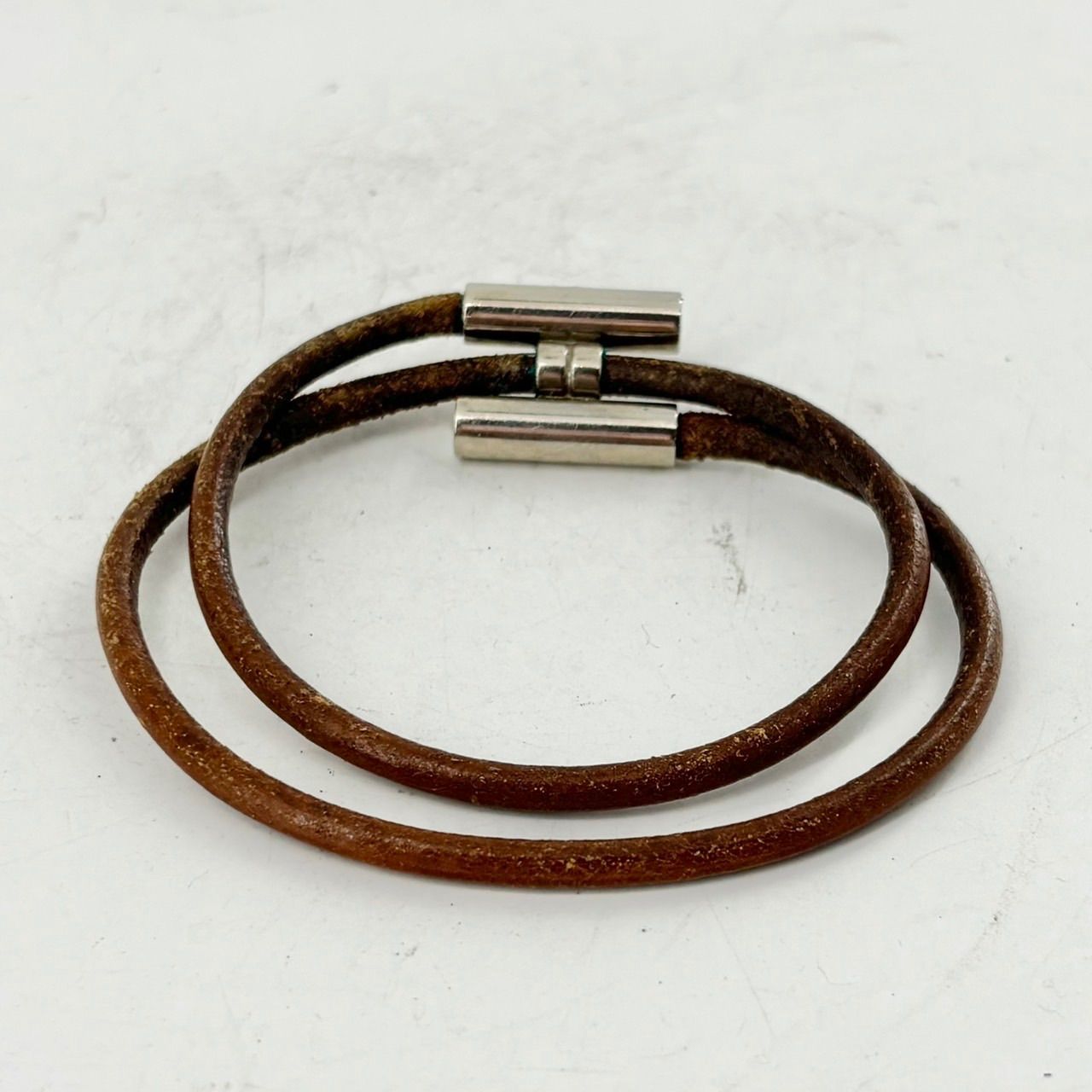 エルメス HERMES トゥルニ トレッセ ブレスレット レザー メタル