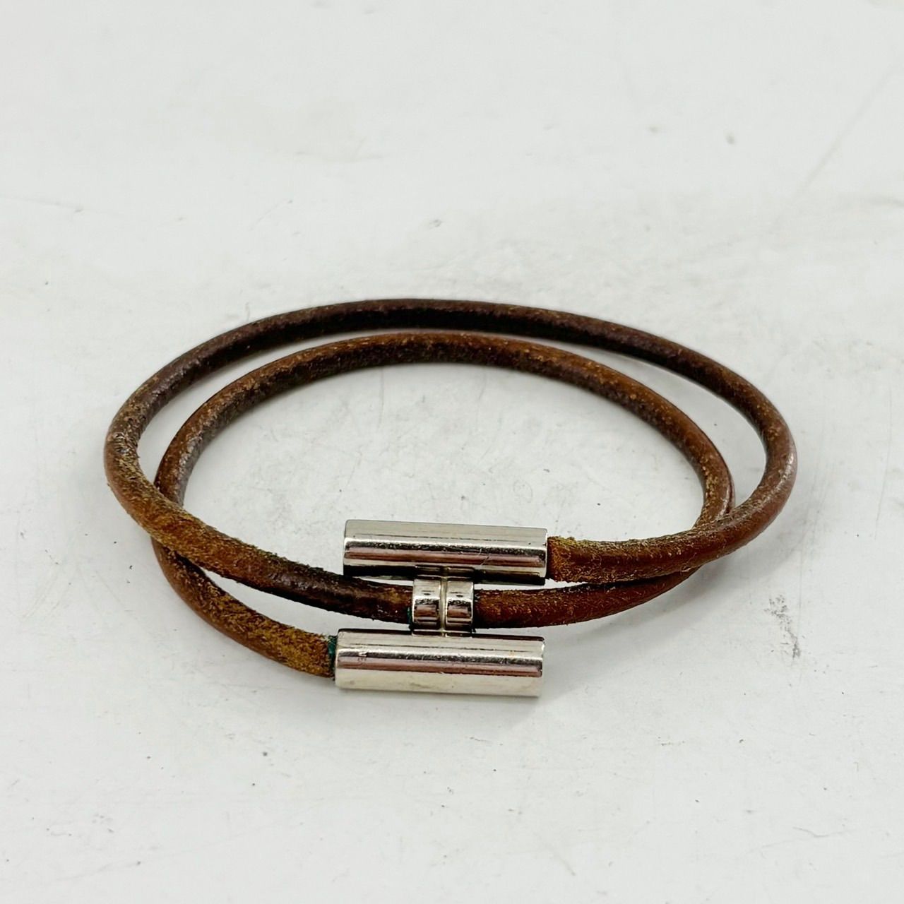 エルメス HERMES トゥルニ トレッセ ブレスレット レザー メタル