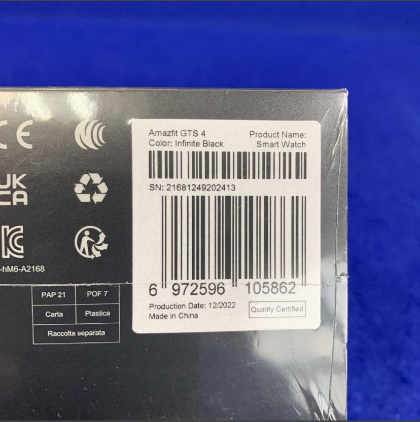 新品 Amazfit GTS 4 43mm スマートウォッチ インフィニットブラック