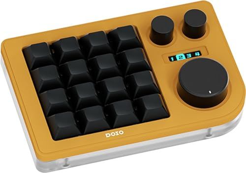 KB16 マクロメカニカルキーボードアルミニウム製/片手キーボード/RGB VIA ホットスワップ プログラム機能対応可能/16キー/Ps Pr LrC Blenderなどのソフトに利用可能 (黄色)★m 7c23aaed