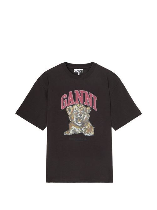 GANNI プリントコットン Tシャツ 送料無料