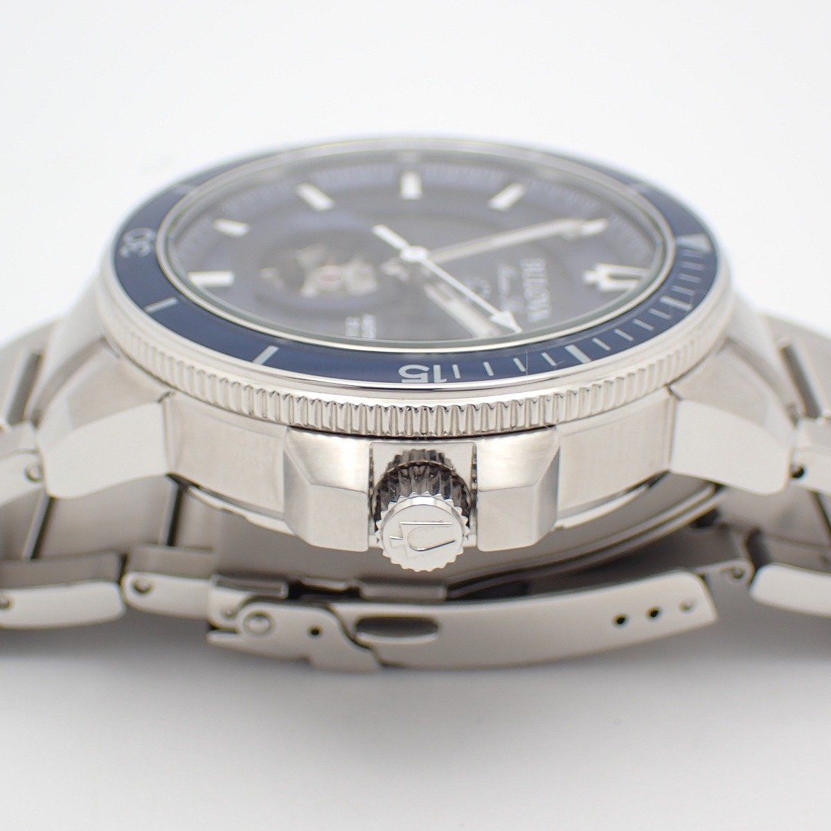 美品】BULOVA ブローバ マリンスター オープンハート 自動巻き メンズ 