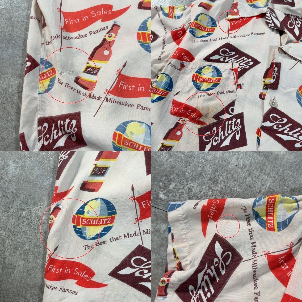 50's SCHLITZ BEER シュリッツ・ビール レーヨンシャツ 企業 半袖