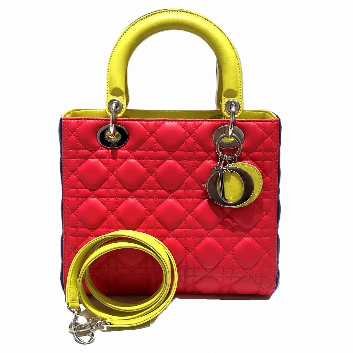 クリスチャンディオール Christian Dior レディディオール カナージュ ハンドバッグ レザー レディース
