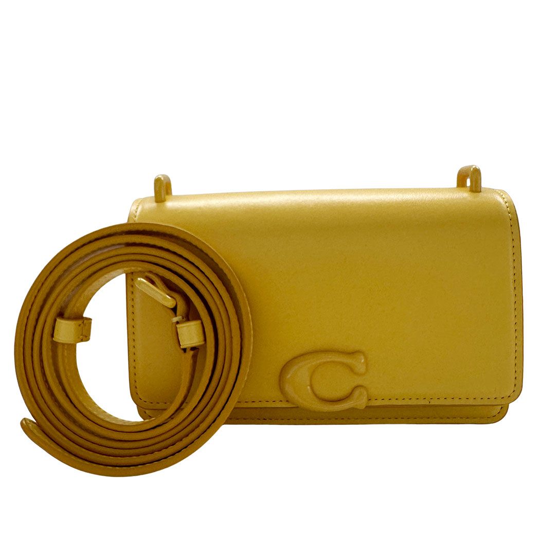 コーチ COACH バッグ レディース ブランド ショルダーバッグ レザー イエロー 黄色 かわいい 鮮やか 【中古】