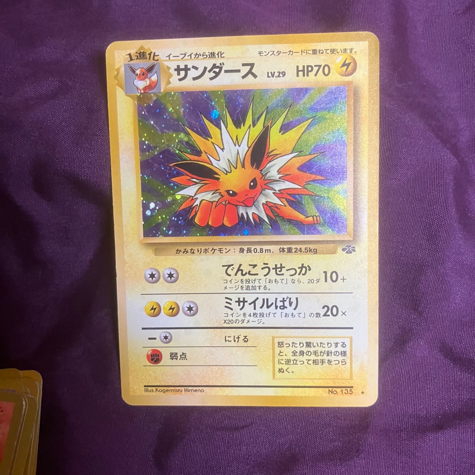 旧裏】ポケモンカード サンダース マーク有り LV.29 HP70 - メルカリ