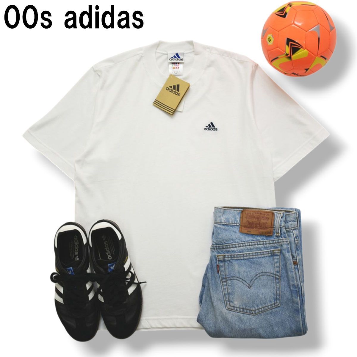 【新品未使用】 【タグ付き】 00s ヴィンテージ アディダス adidas パフォーマンス ロゴ Tシャツ クルーネック カットソー M ホワイト スポーツ ストリート メンズ