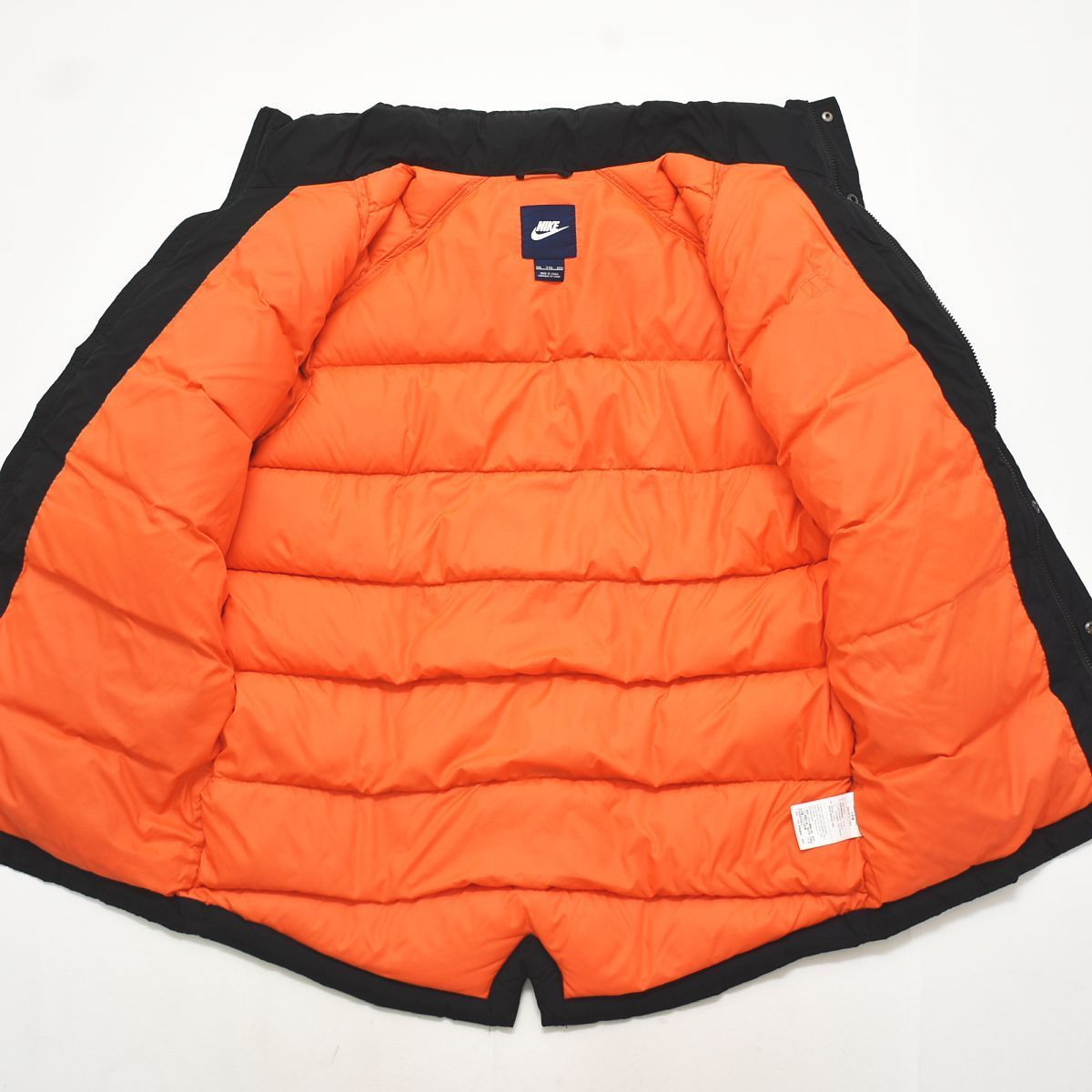【定番】 ナイキ NIKE キルティング ダウン ジャケット ジャンパー ウィンドブレーカー XXL ブラック x オレンジ スポーツ ストリート カジュアル タウンユース レジャー メンズ