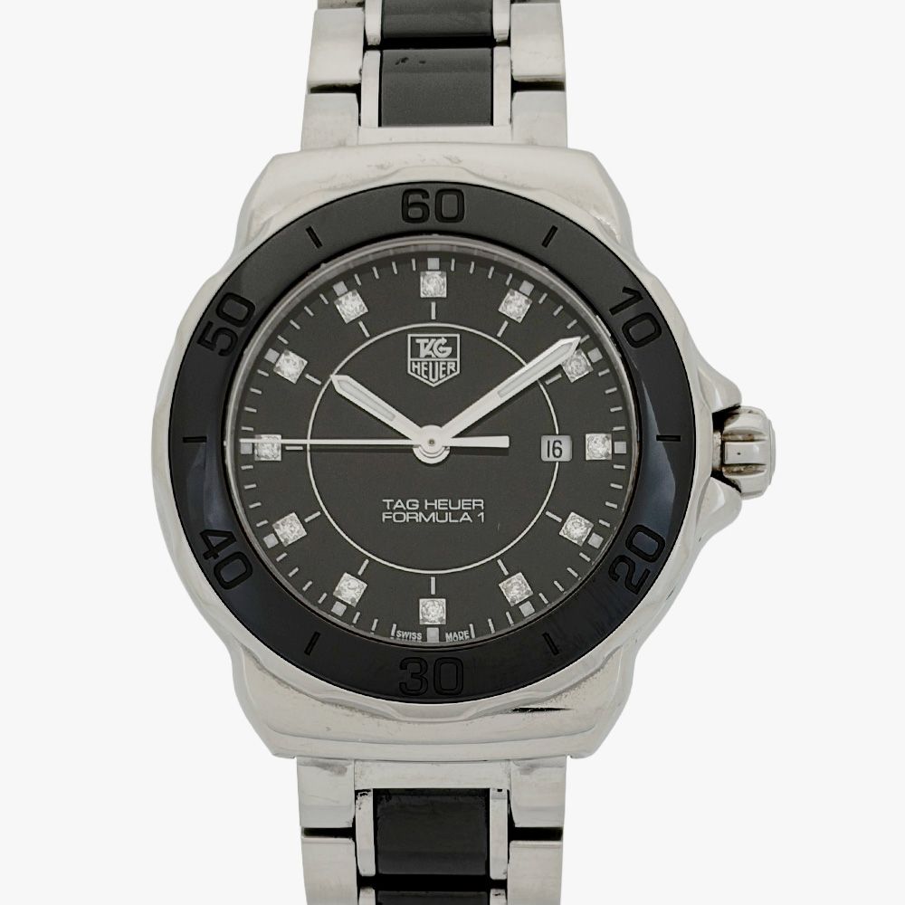 タグホイヤー TAG Heuer WAH1314 フォーミュラ1 腕時計 ブラック文字盤 ダイヤ12P SS ブラックセラミック レディース【中古】