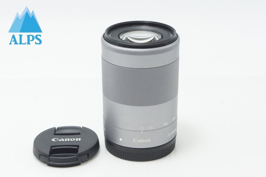 美品 Canon キヤノン EF-M 55-200mm F4.5-6.3 IS STM ズームレンズ シルバー EF-Mマウント 260702ab