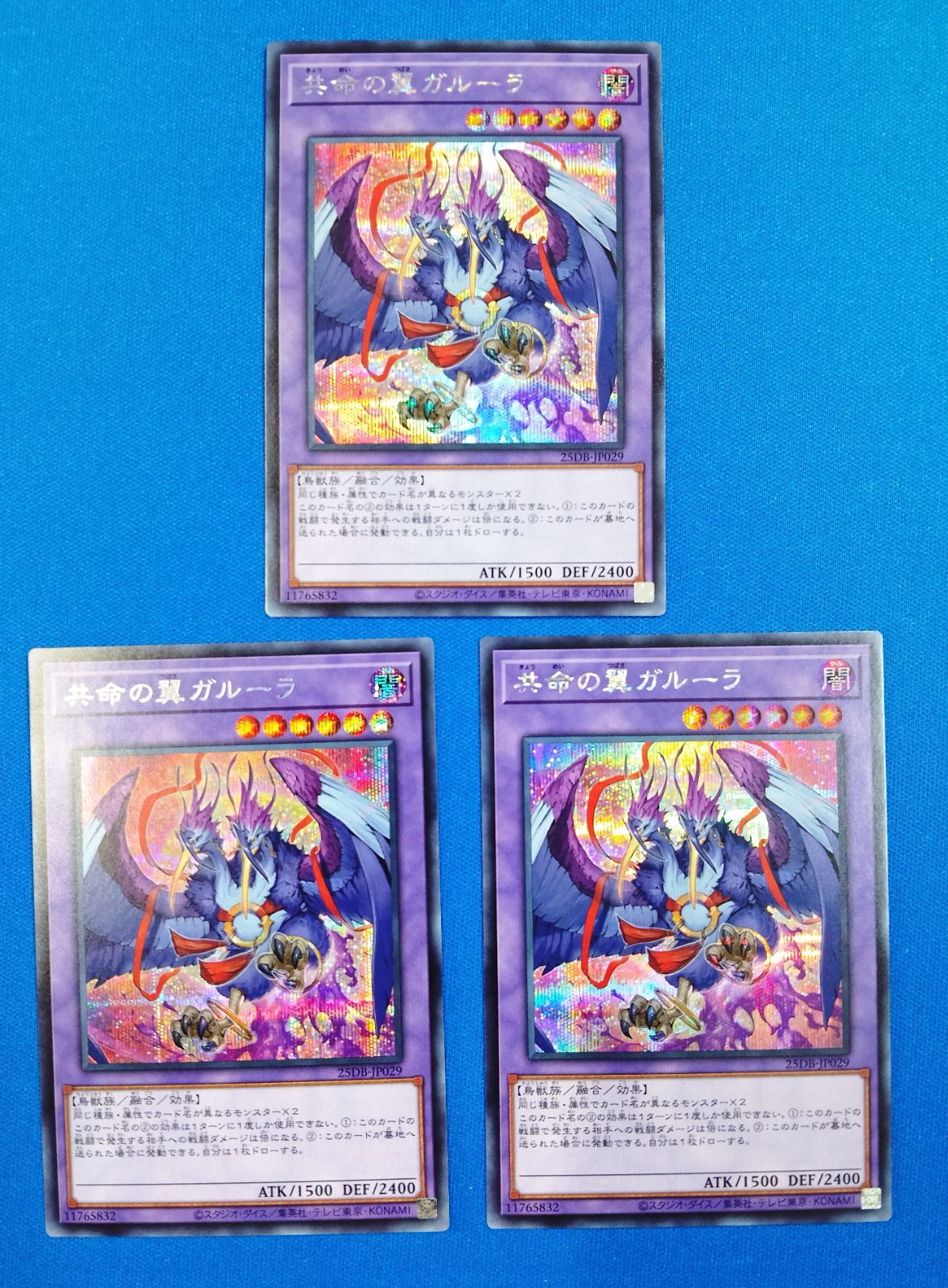 遊戯王OCG 共命の翼 ガルーラ シークレット 3枚セット 25DB-JP029