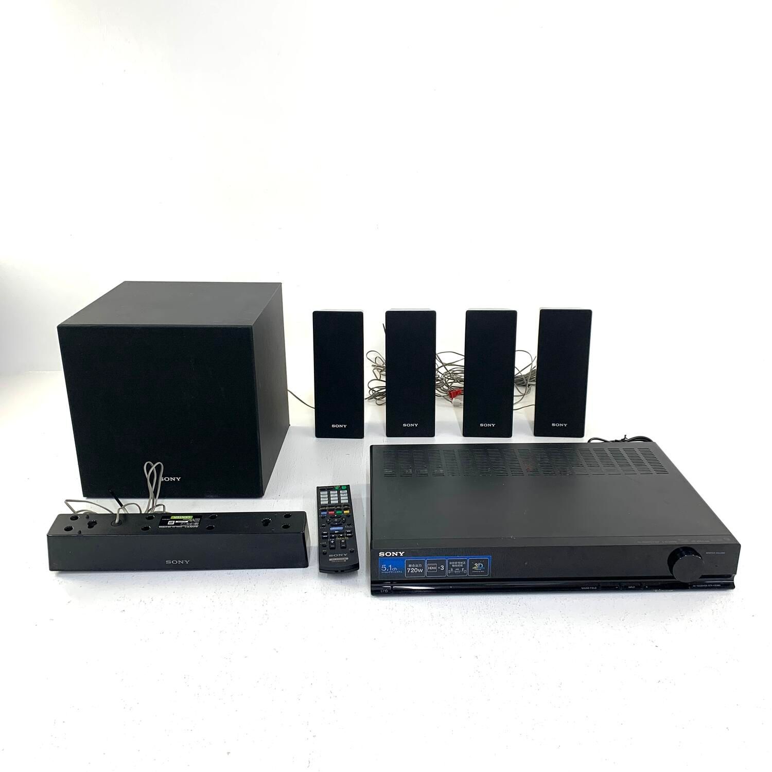 【★加古川物流】中古 SONY STR-KS380 ホームシアターシステム スピーカーセット リモコン付 °【417】