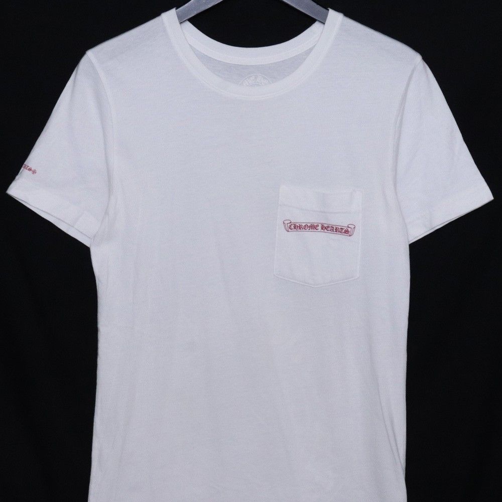 CHROMEHEARTSMクロムハーツ ホースシュー スクロールラベル Tシャツ CHROME HEARTS ホースシュー スクロールラベルポケットTシャツ Sサイズ