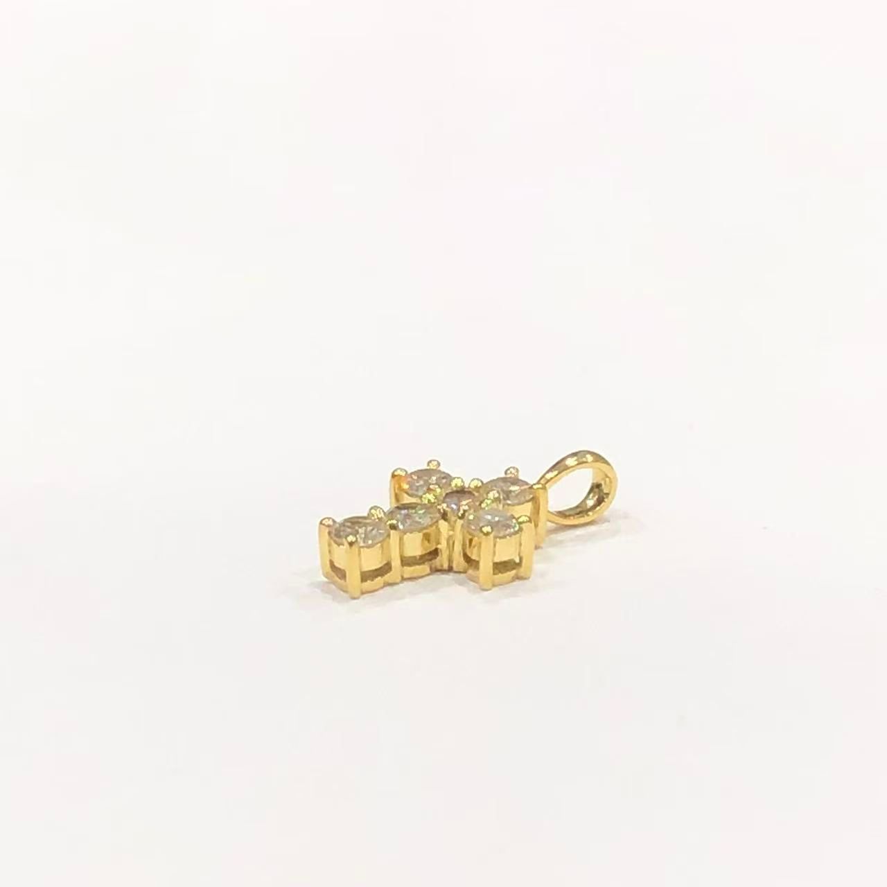 アイファニー EYEFUNNY クロス ペンダントトップ K18YG ダイヤモンド