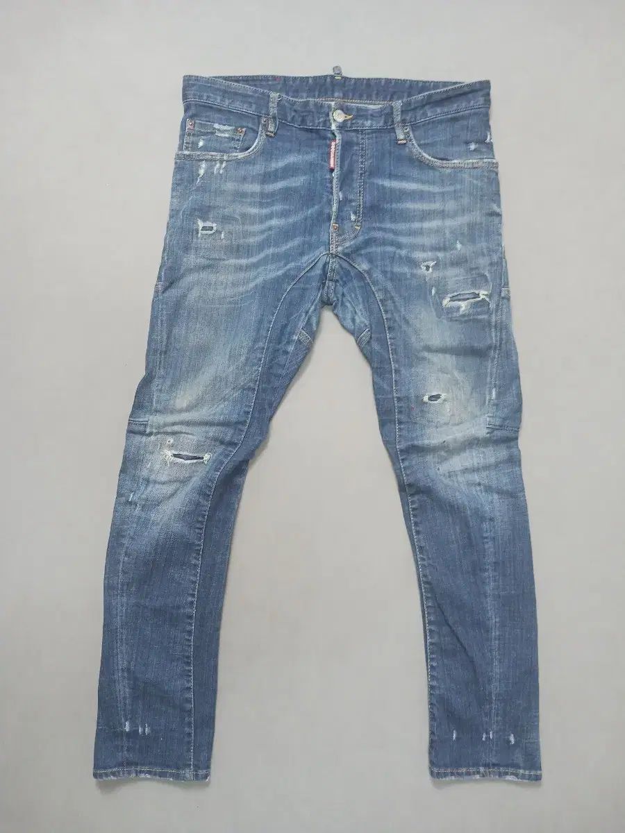 32 正規品 DSQUARED2 ディースクエアード2 レッドパッチ ペイントスポット タイディバイカーデニム