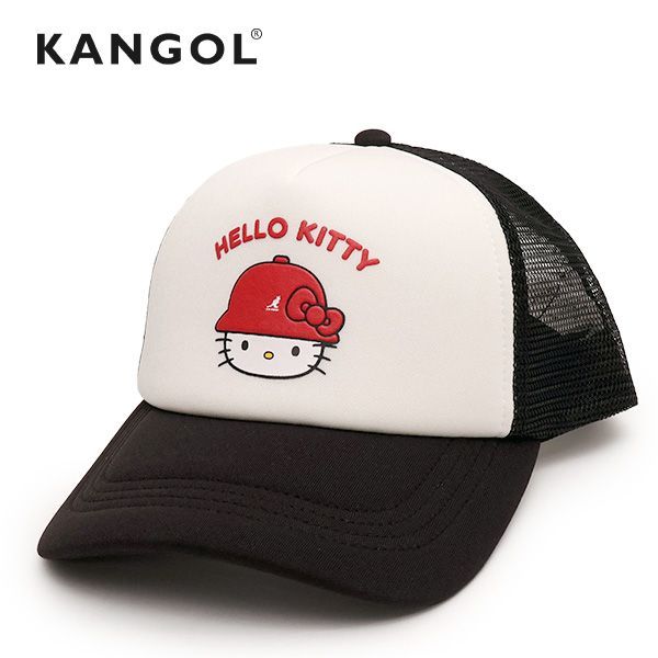 캉골 [KANGOL] 헬로키티 트러커 메쉬 캡 모자 캡 메쉬 산리오 콜라보레이션 헬로키티 캐릭터 남녀공용 스냅백