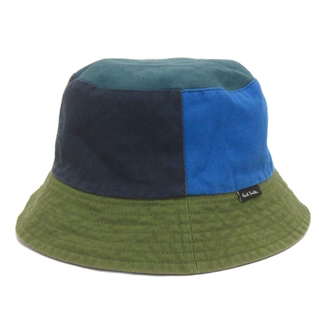 ポールスミス PAUL SMITH リバーシブル ハット バケット 紺 緑