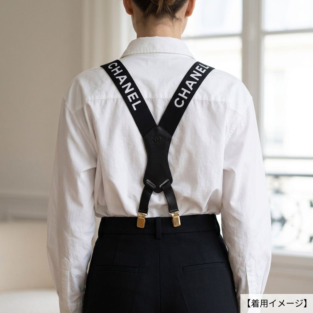 シャネル CHANEL サスペンダー ホワイト レディース サスペンダー シャネル サスペンダー その他ファッション雑貨 ファブリック