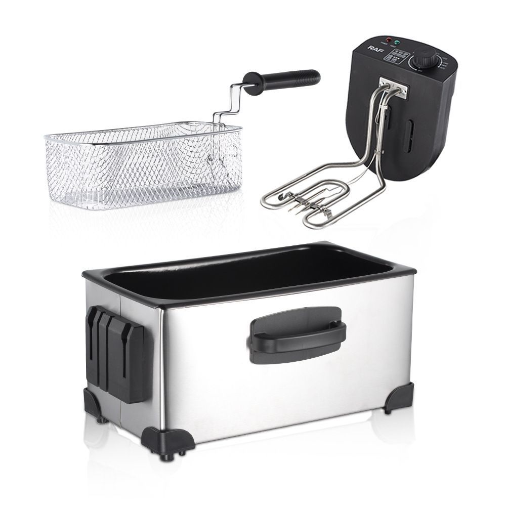フライヤー 家庭用/業務用 電気フライヤー 3L 揚げ物器 串揚 卓上フライヤー ステンレス 90-190℃温度調節 大容量 過熱防止機能 油ハネ防止