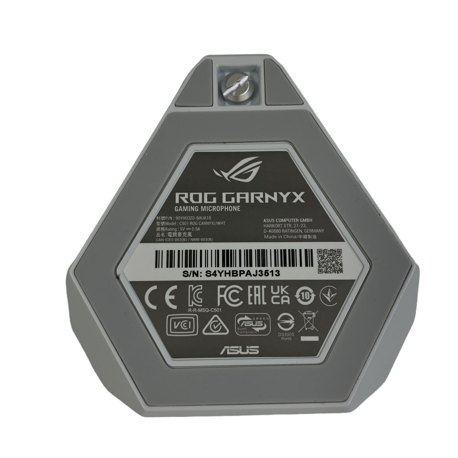 ASUS C501 ROG Carnyx ゲーミング コンデンサー マイク ホワイト